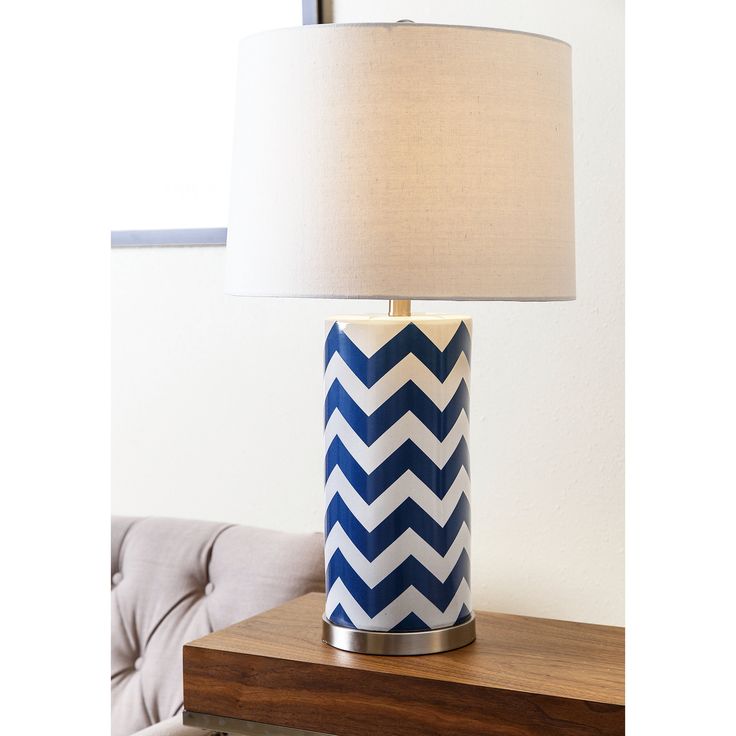 Abbyson Living Madison Navy Blue Lattice Table Lamp 17365600