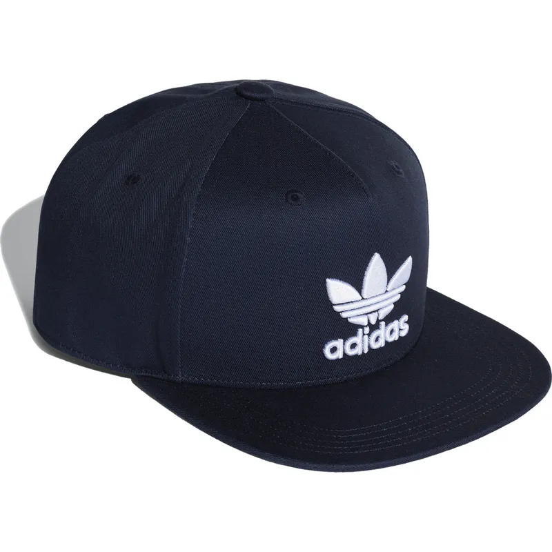 Adidas Flat Brim Trefoil Navy Blue Snapback Cap Caphunters Com