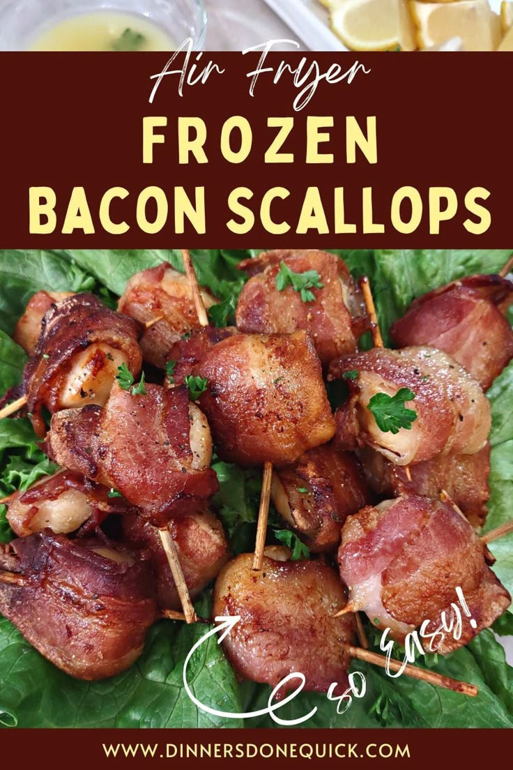 Air Fryer Frozen Bacon Wrapped Scallops Fork To Spoon