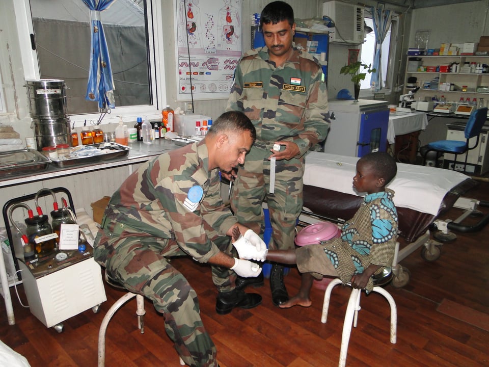 An Indian Army Medical Officer Part Of United Nations Peacekeeping