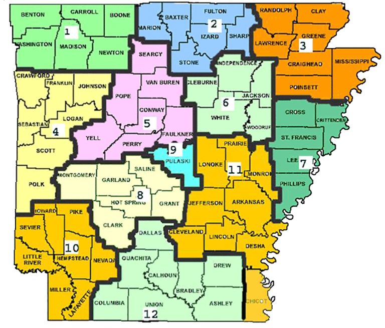 Area 4 Districts Arkansas Area 4