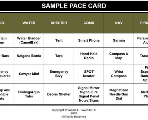 Army Pace Plan Template Army Military