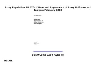 Army Regulation 6701