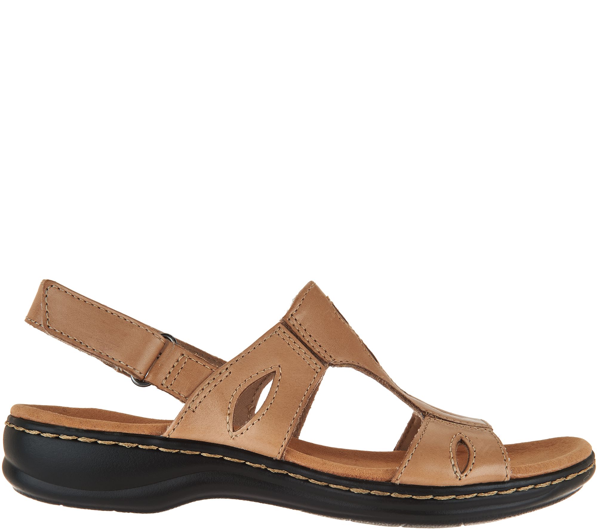 As Is Clarks Leather Lightweight Sandals Leisa Lakelyn Qvc Com