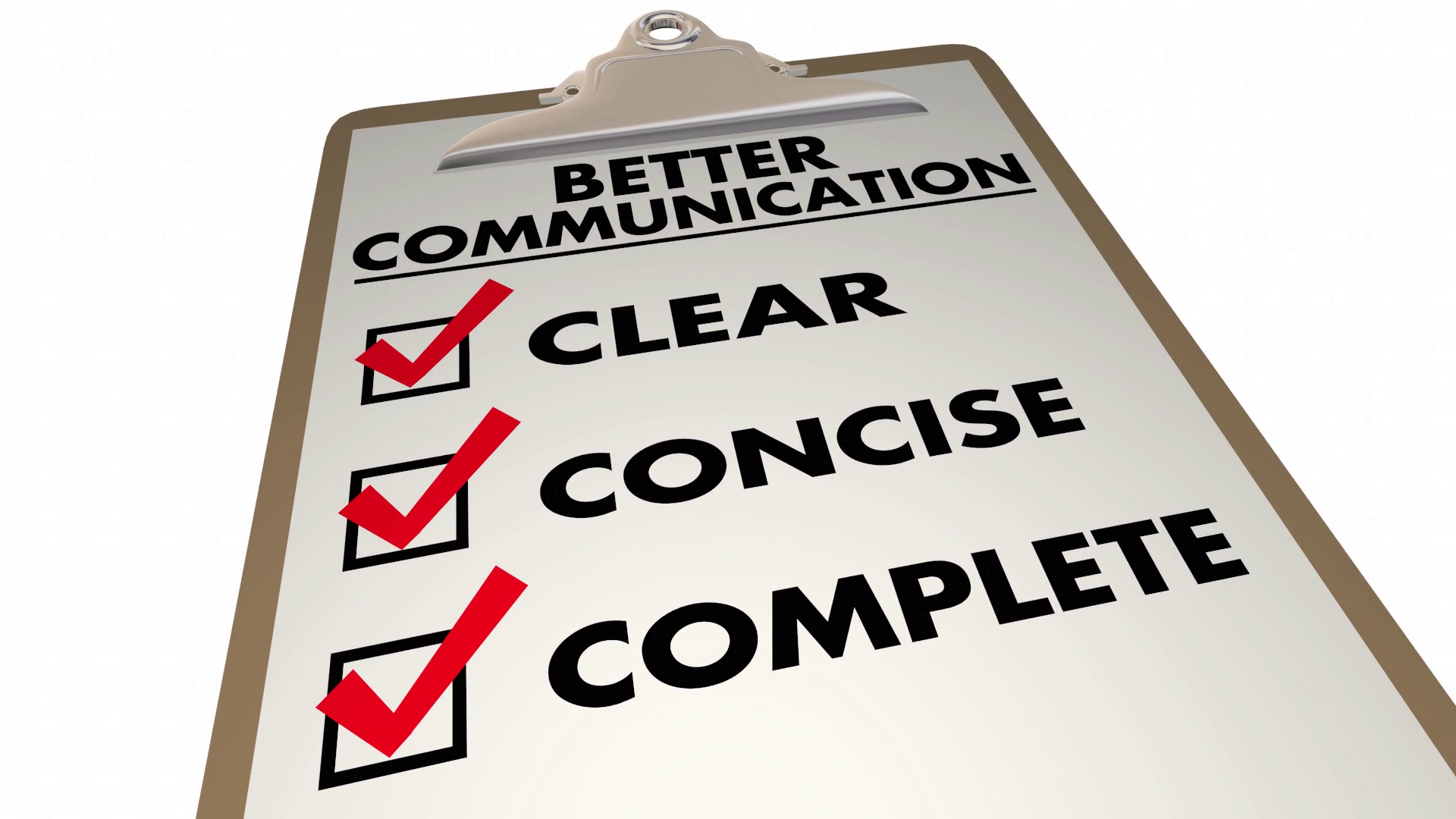 Better Communication Checklist Clear Concise 3 D Animation Motion