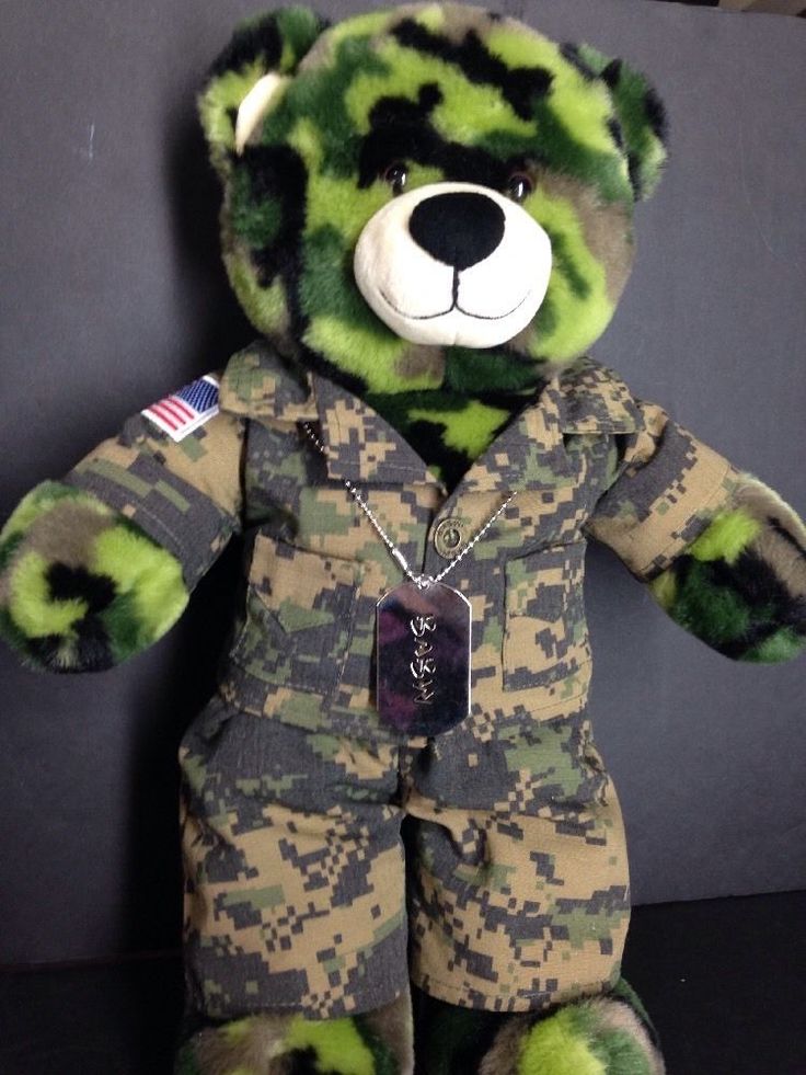 Build A Bear Camo Boys Teddy 17 Military Army Camouflage Soft Toy