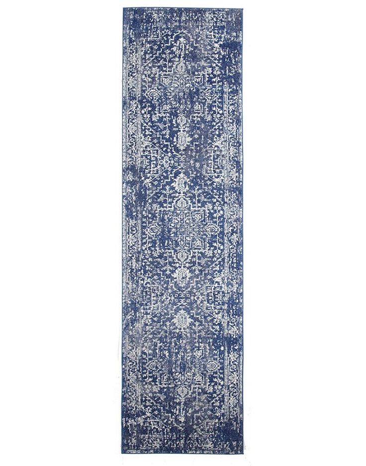 Chania Navy Blue Distressed Runner Rug Runner Rug Entryway Rug Runner