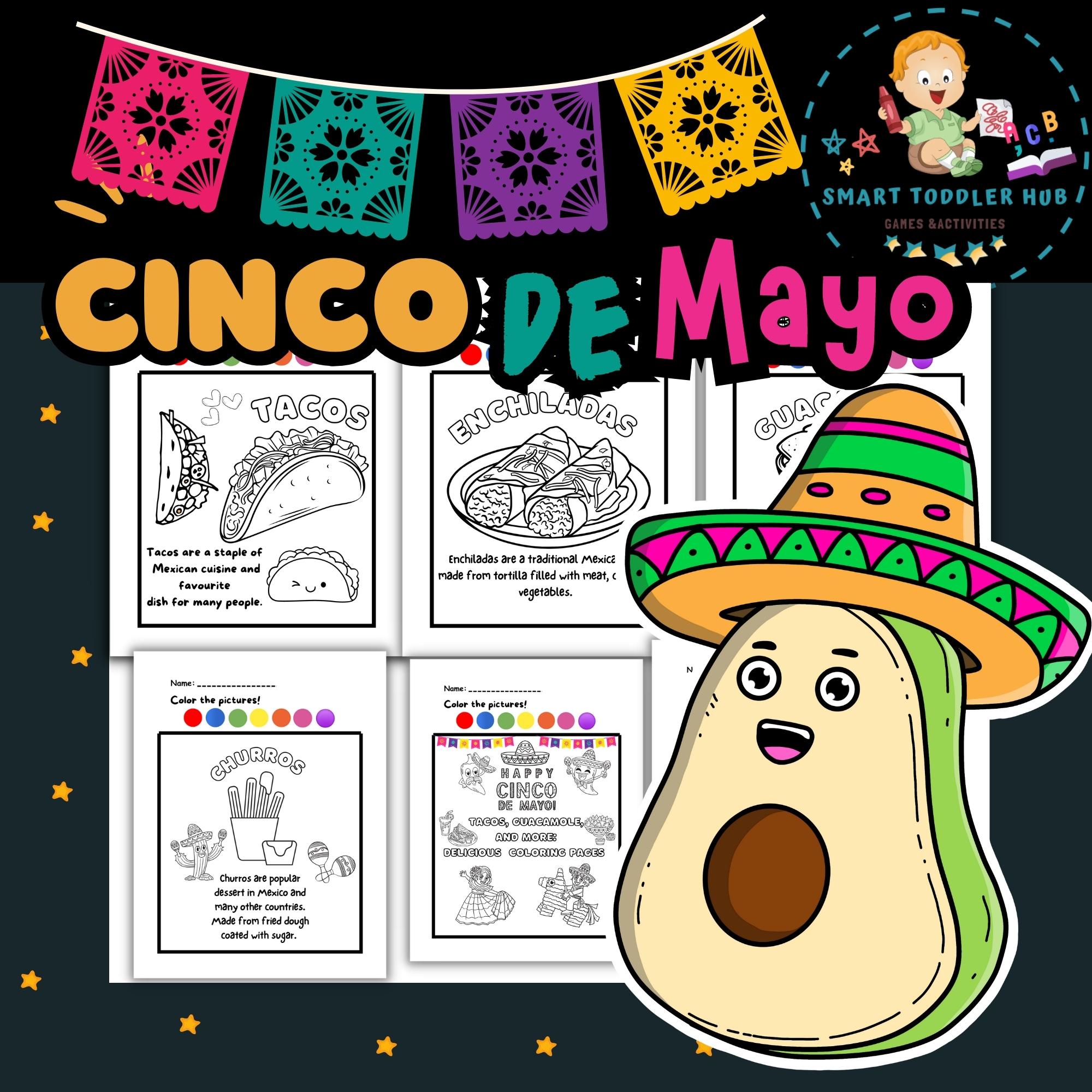 Delicious Cinco De Mayo A Mexican Food Fiesta Coloring Pages Made