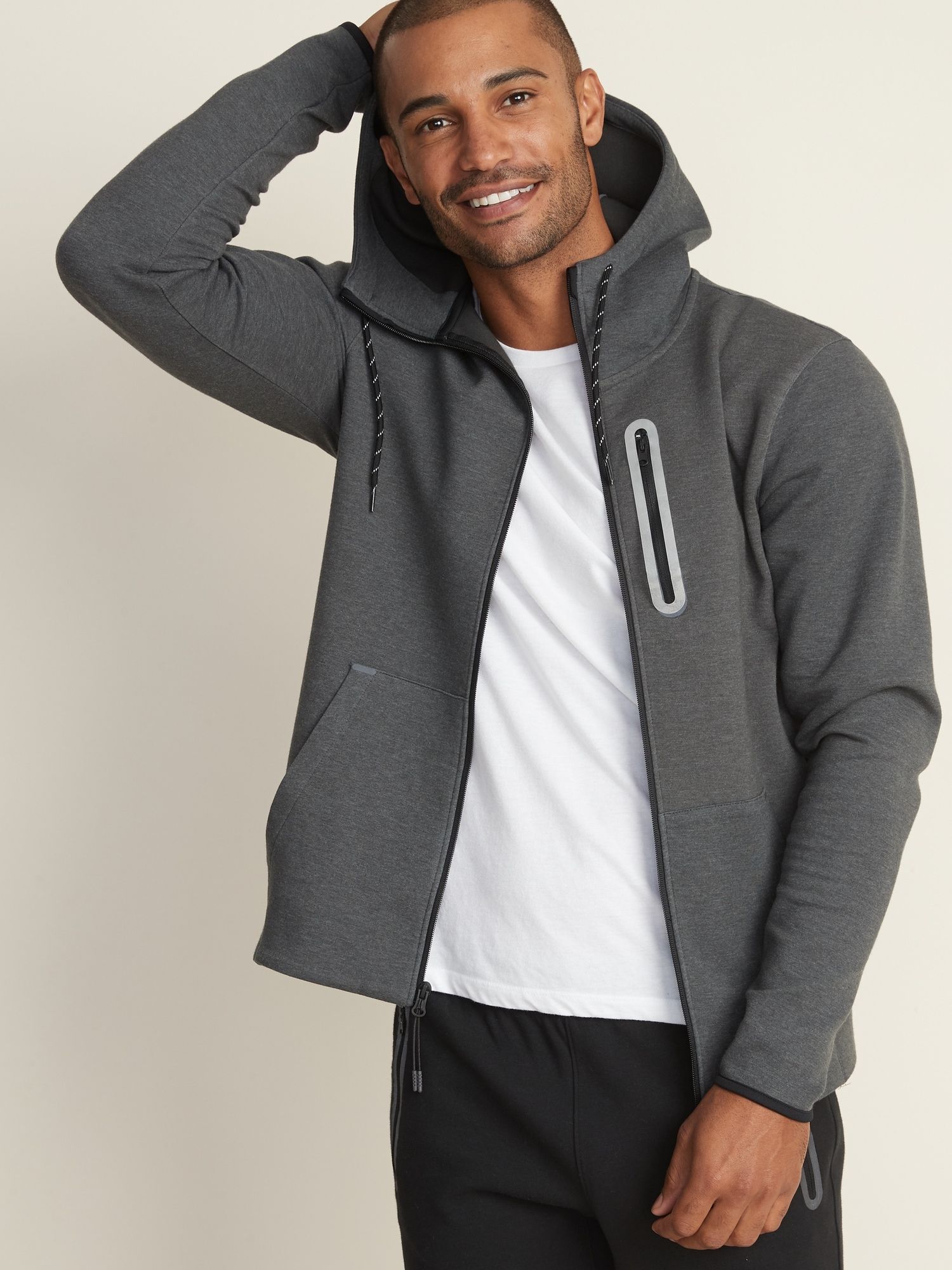 Dynamic Fleece Hidden Pocket Zip Hoodie For Men Old Navy