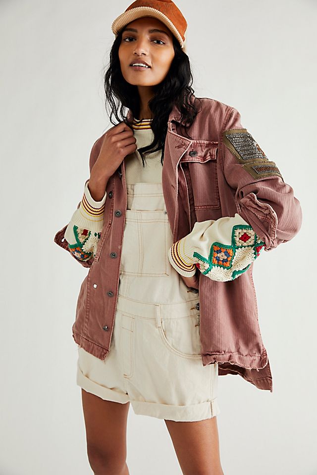 Embellished Military Shirt Jacket Free People Fashion Army Shirts