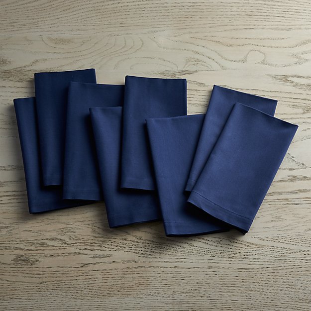 Fete Navy Blue Cloth Napkins Set Of 8 Crate And Barrel