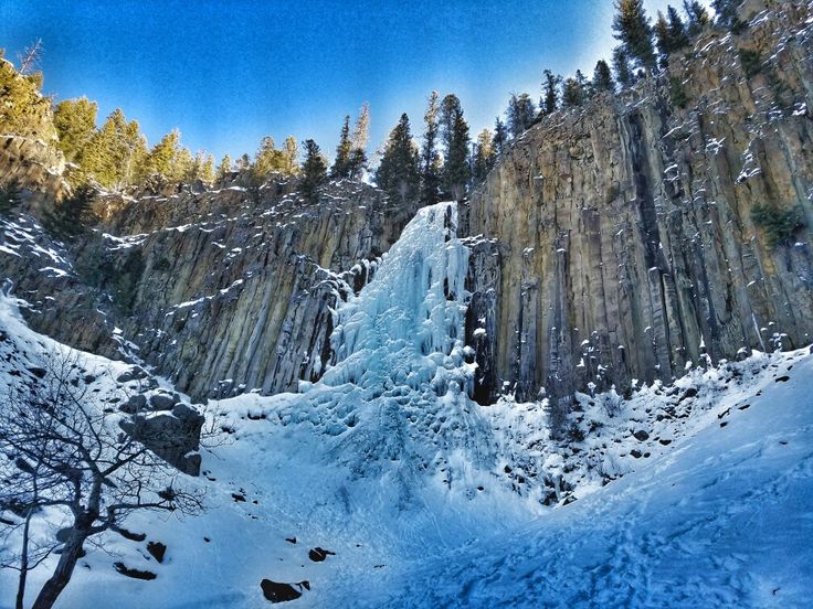 Frozen Palisade Falls In Hyalite Canyon Bozeman Montana Hyalite