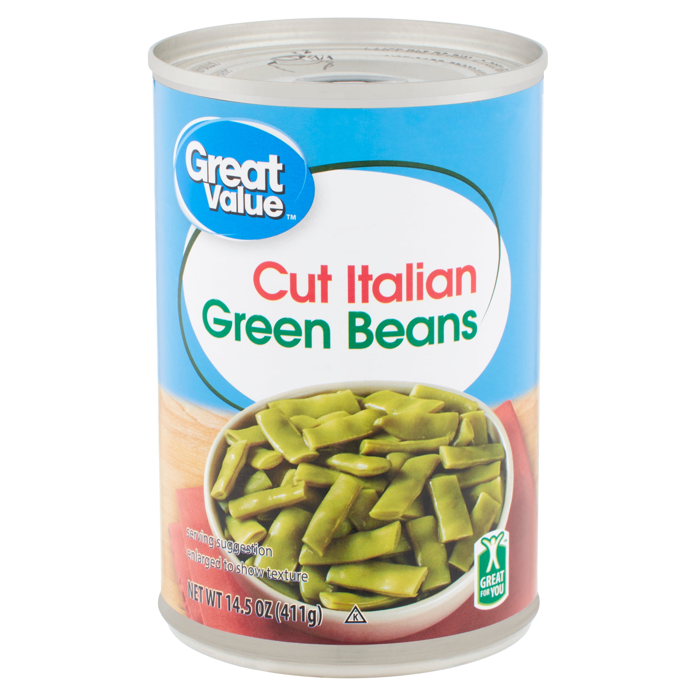 Great Value Cut Italian Green Beans Canned Green Beans 14 5 Oz Can