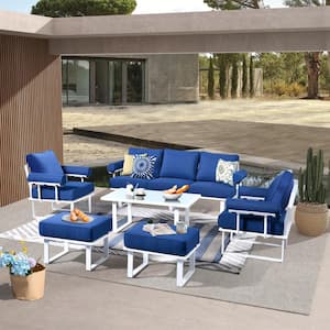 Hooowooo Havasu White 6 Piece Aluminum Outdoor Patio Conversation Sofa