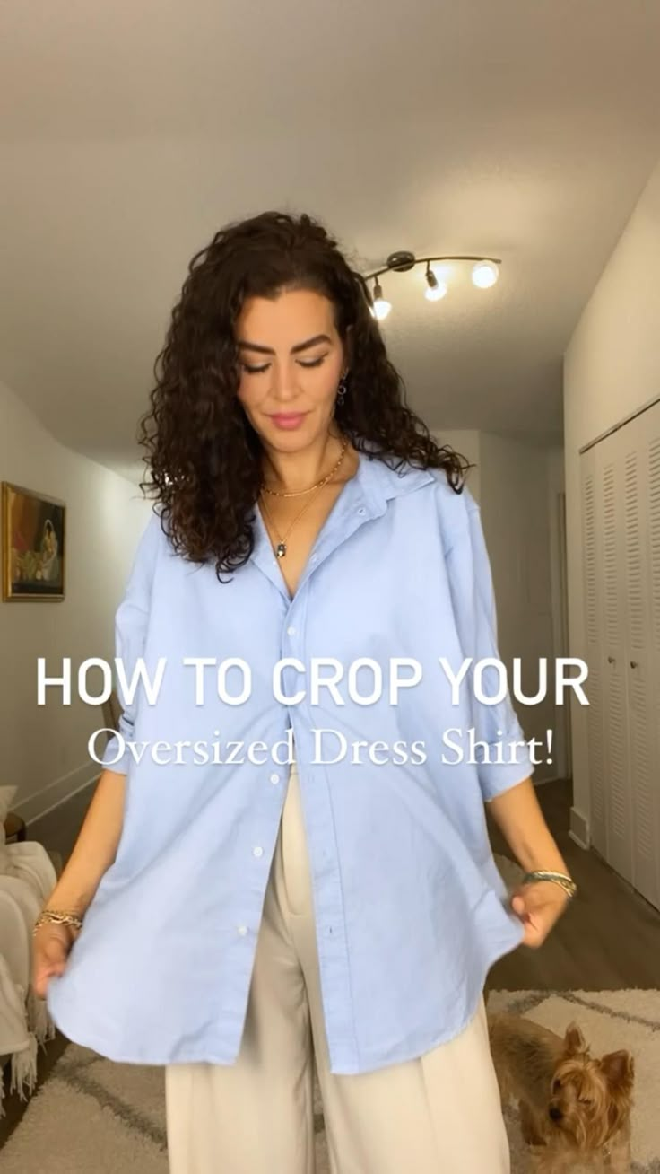 How To Crop An Oversized Shirt Fashion Hacks Style Tips Outfit