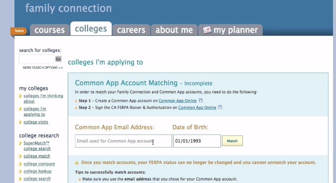 How To Link Naviance Account To Common App