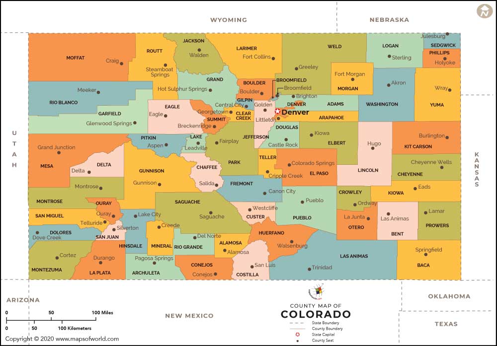 Map Of Colorado Counties