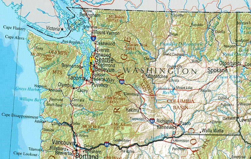 Map Of Northwest Washington State Draw A Topographic Map