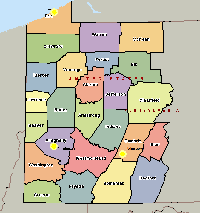 Map Of Western Pa