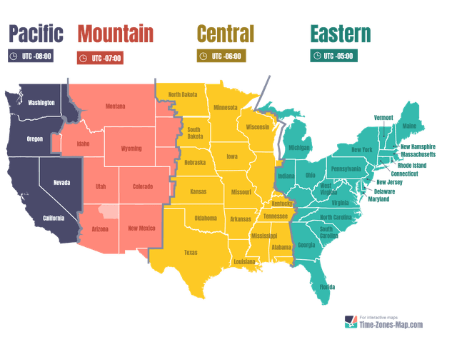 Map With Time Zones Sevenisse