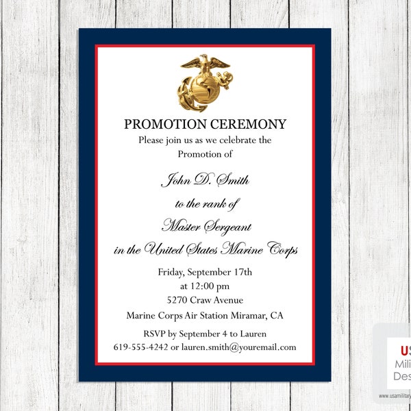 Military Promotion Invitation Etsy