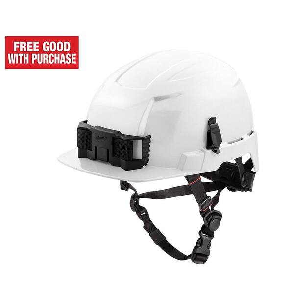 Milwaukee Bolt White Type 2 Class E Front Brim Non Vented Safety Helmet