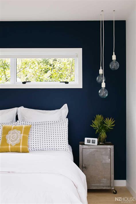 Navy Blue Accent Wall In Bedroom Blue Accent Walls Blue Master