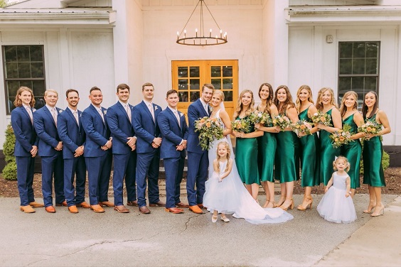 Navy Blue And Emerald Green Wedding