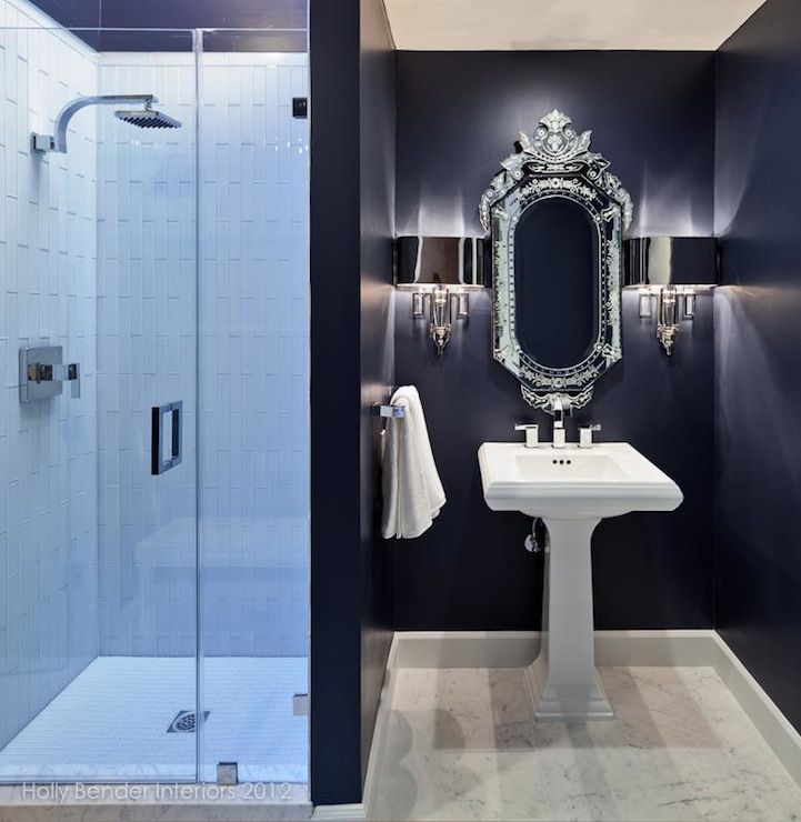 Navy Blue Bathroom Contemporary Bathroom Holly Bender Interiors