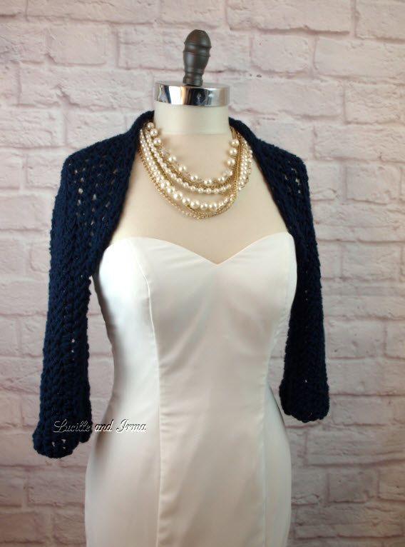 Navy Blue Bridesmaids Shrug Bridal Shrug Wedding By Lucilleandirma