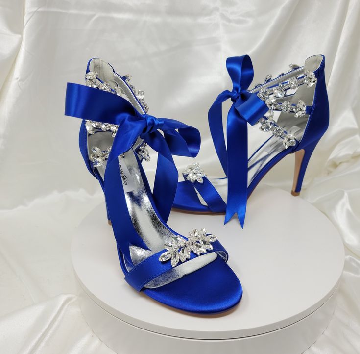 Navy Blue Wedding Shoes Crystal Design Navy Blue Bridal Shoes Etsy