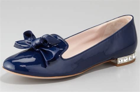 Navy Blue Wedding Shoes Miu Miu Flats Onewed Com