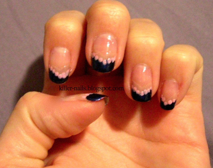 Navy French Manicure