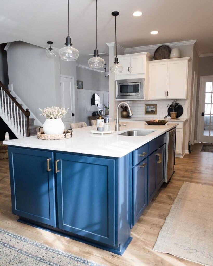 Navy Kitchen Island