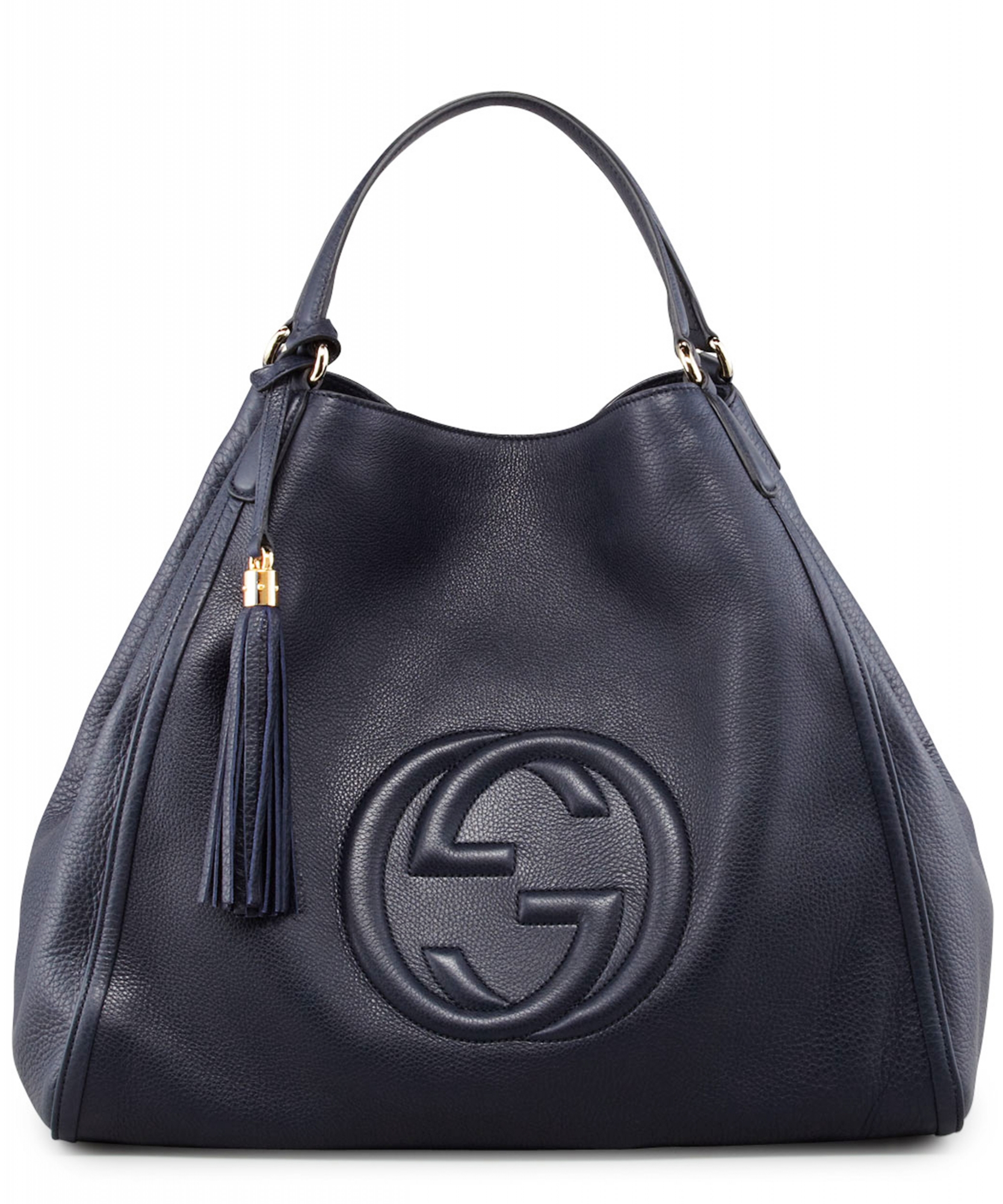 Navy Leather Handbag