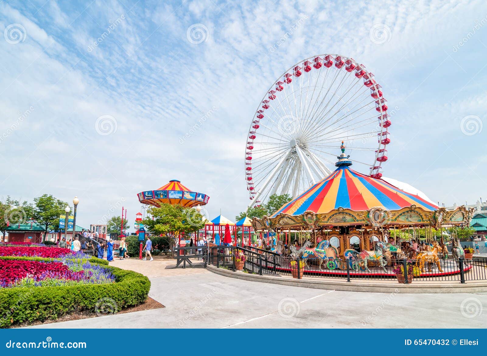 Navy Pier Ferris Wheel Chicago Illinois Editorial Photography Image