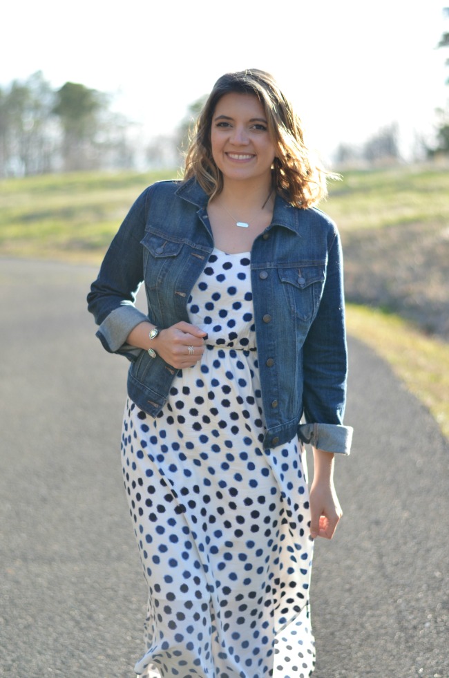 Navy Polka Dot Dress