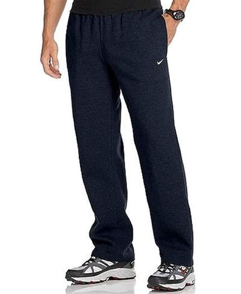 Nike Men S Classic Fleece Open Hem Sweatpants Medium Navy Amazon In