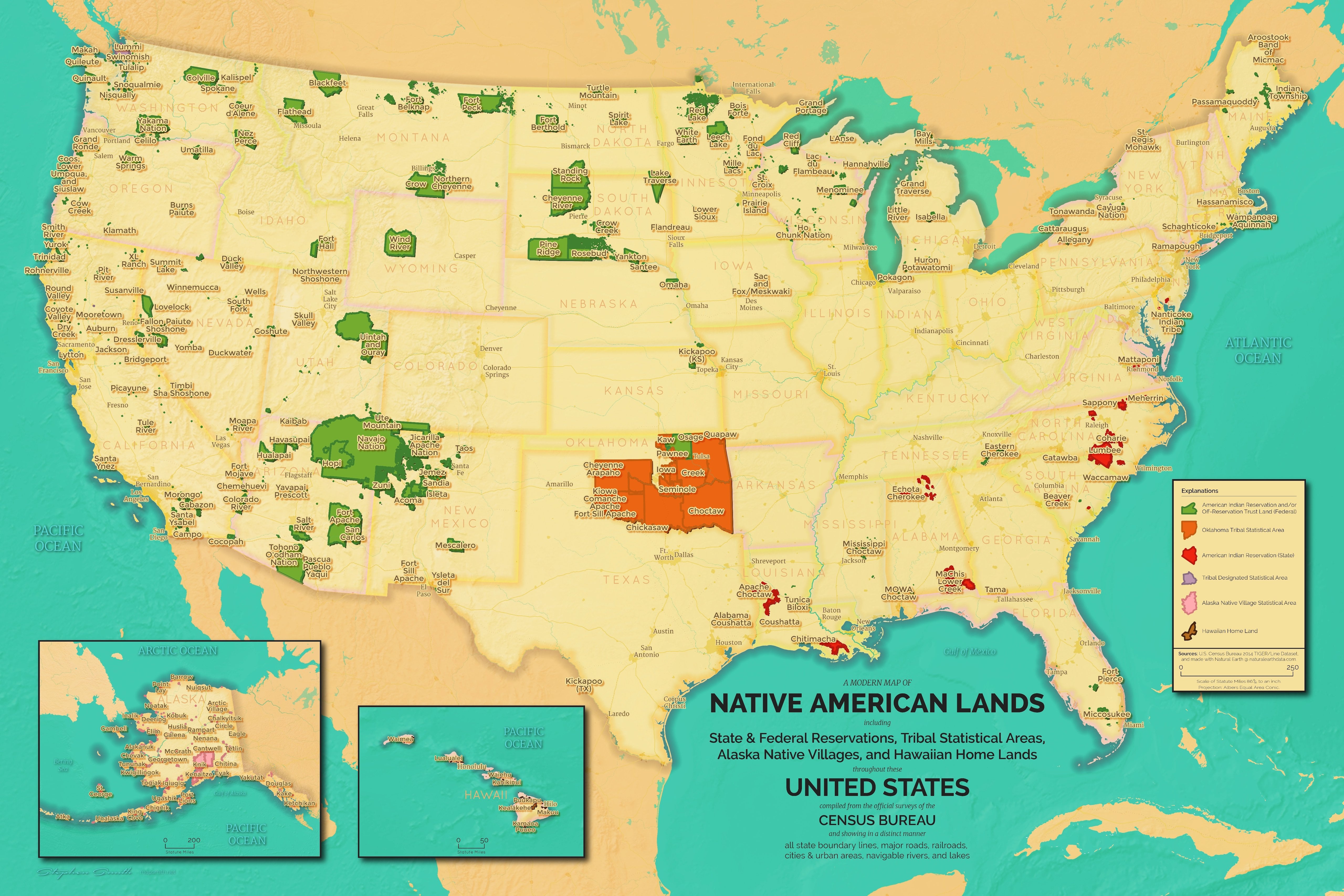 Oc A More Retro Map Of Native American Reservations And Lands