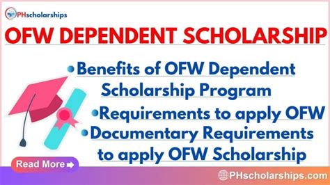 Ofw Dependent Scholarship Program 2023 2024 Apply Now Ph Scholarships