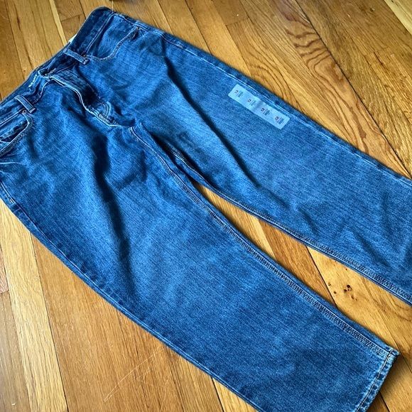 Old Navy Crop Jeans Womens 12 High Rise Slouchy Straight Button Fly