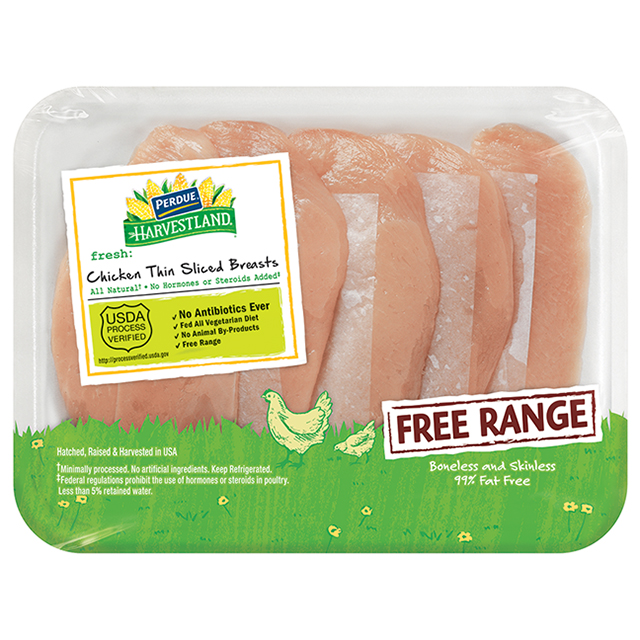 Perdue Harvestland Free Range Boneless Skinless Chicken Breasts Thin