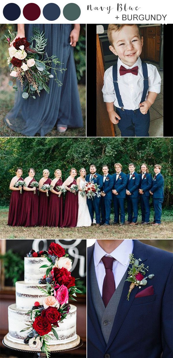 Plum Burgundy And Navy Blue Wedding With Gold Accents For Fall