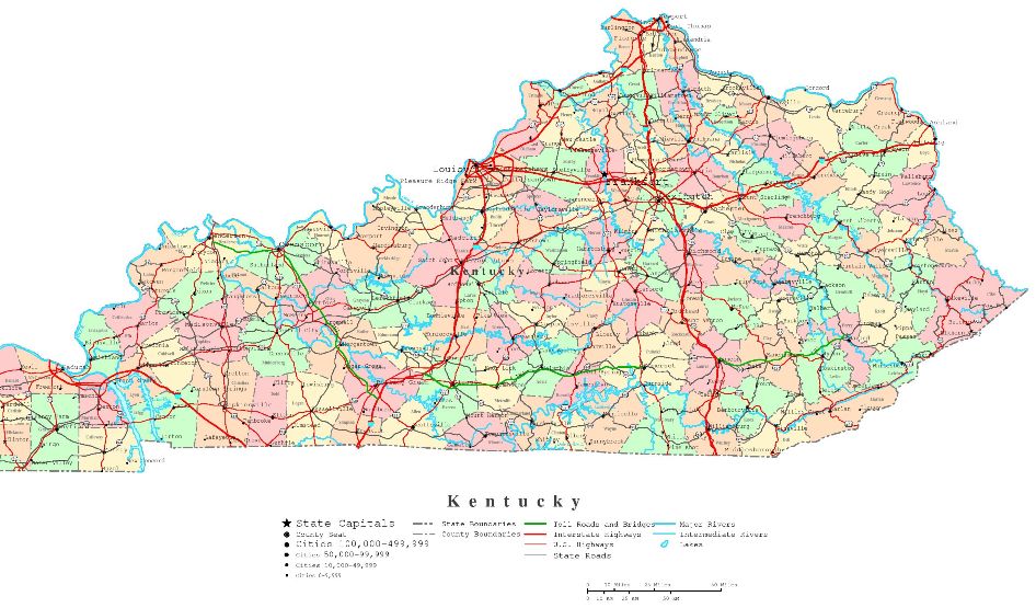 Printable Map Of Kentucky Printable Map Of Kentucky Printable Maps