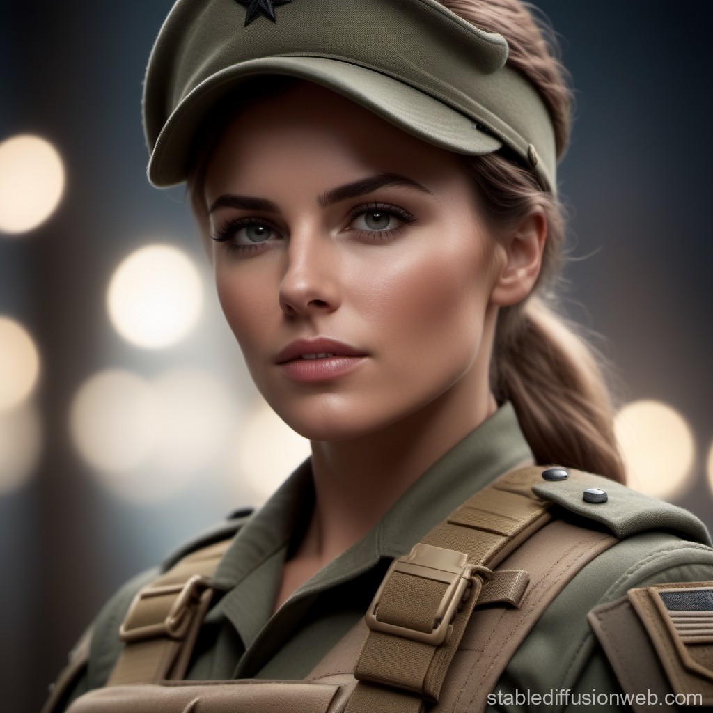 Realistic Female Soldier Muscular And Beautiful Stable Diffusion Online