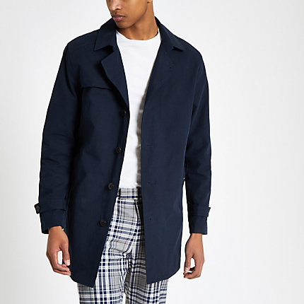 River Island Mens Selected Homme Navy Trench Coat The Fashionisto