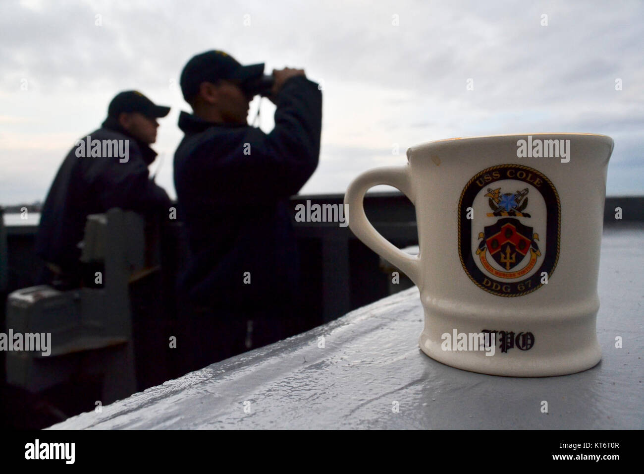 Sailors Stand A Lookout Watch Aboard Uss Cole Ddg 67 Cole Is