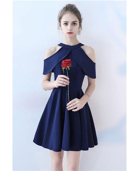 Simple Navy Blue Short Homecoming Dress Aline Bls86072 Gemgrace Com