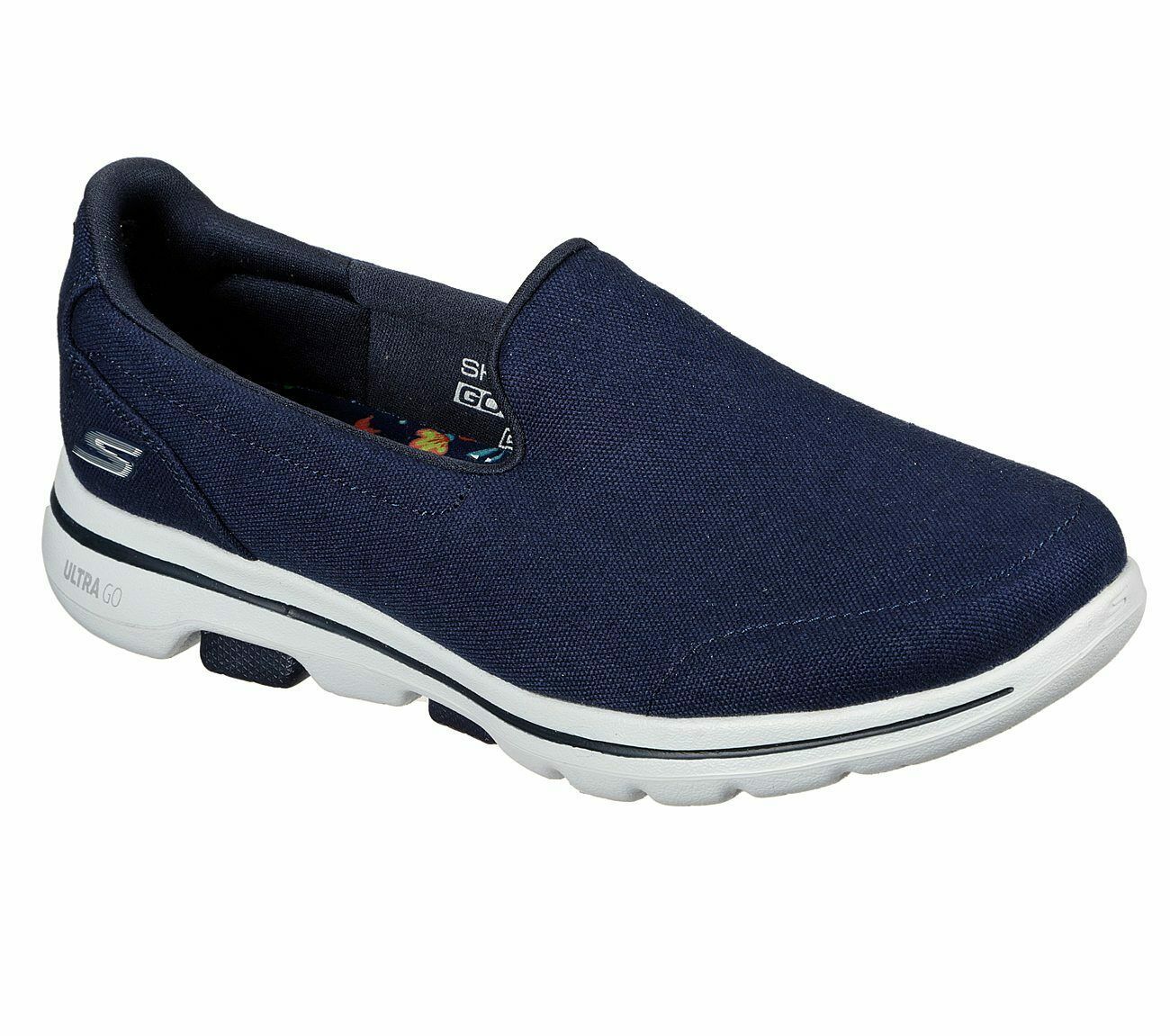 Skechers Shoes Navy Go Walk 5 Women Casual Slip On Comfort Sport