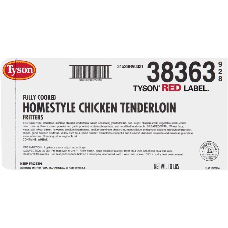 Tyson Red Label Chicken Tender Fritter Cooked Homestyle Us Foods Chef